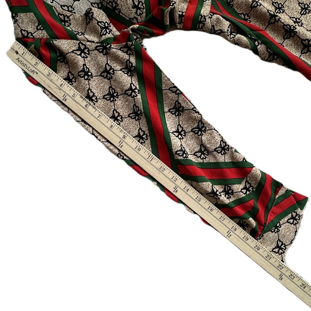 Small Long-sleeved Maxi Dress with green / red ribbon and butterfly design - Picture 6 of 8